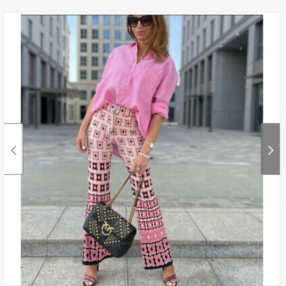 NWT ZARA Geometric Printed Flare Pants M